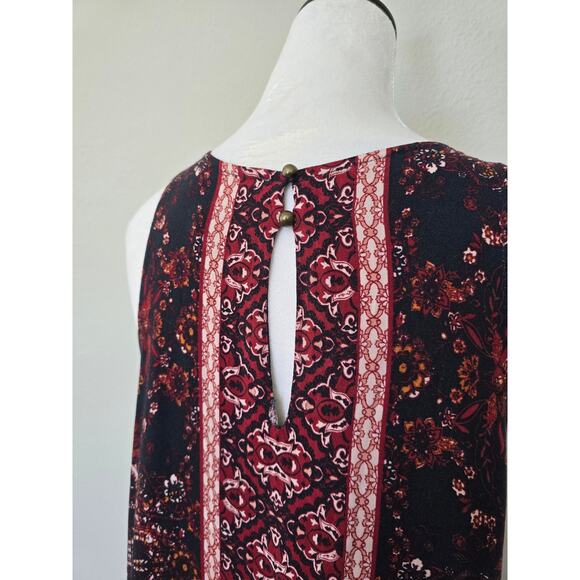 Altar’d State Boho Sleeveless Mini Dress Size M Fall Floral Rayon Festival Vibe - Picture 3 of 7
